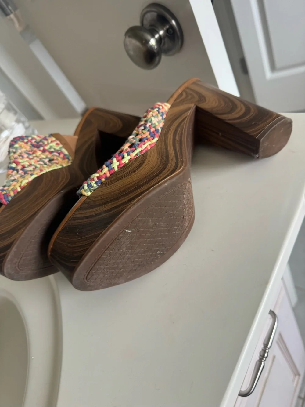 Jessica Simpson Multicolor Woven Slide Sandals - Multicolor
